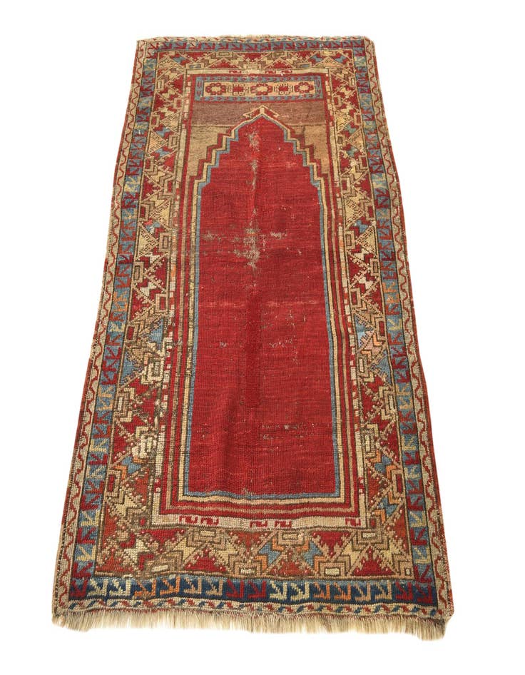 Detail image of  3' 4 x 4' 7  Hand Knotted Anatolian Oriental Wool Rug