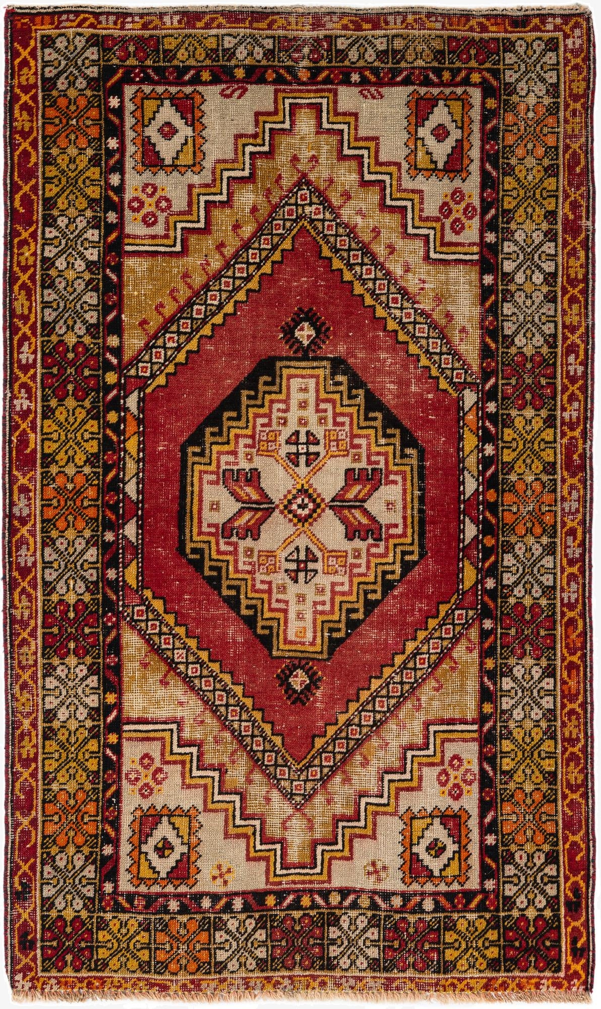  3' 4 x 5' 7  Hand Knotted Anatolian Wool Rug