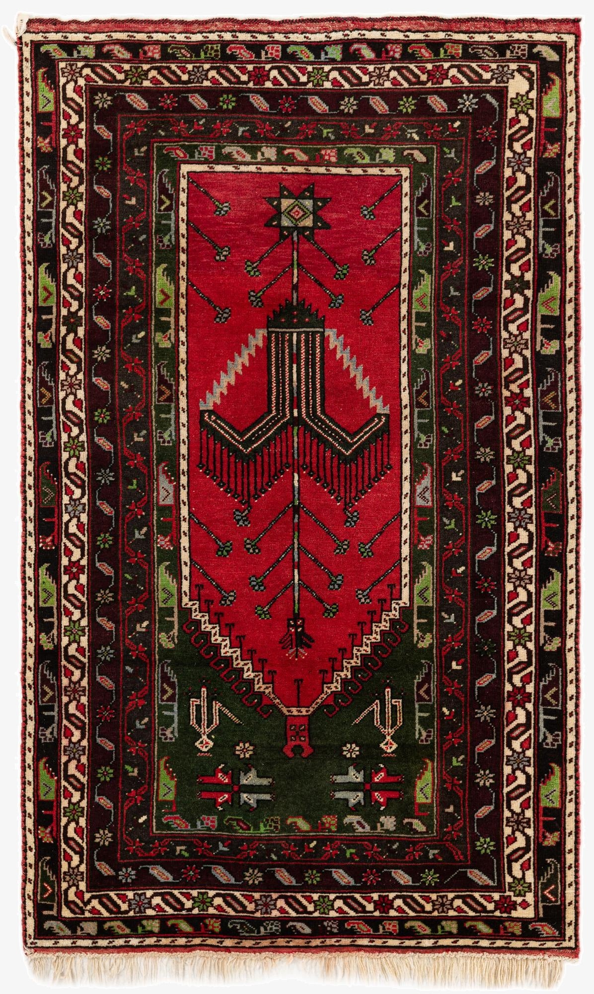  3' 9 x 6' 6  Hand Knotted Anatolian Wool Rug