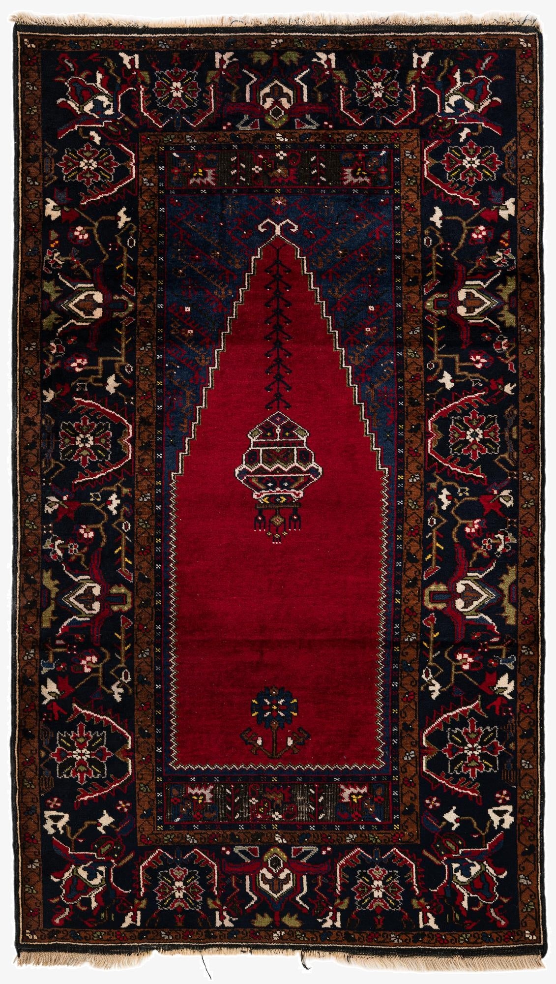  4' 2 x 7' 3  Hand Knotted Anatolian Wool Rug