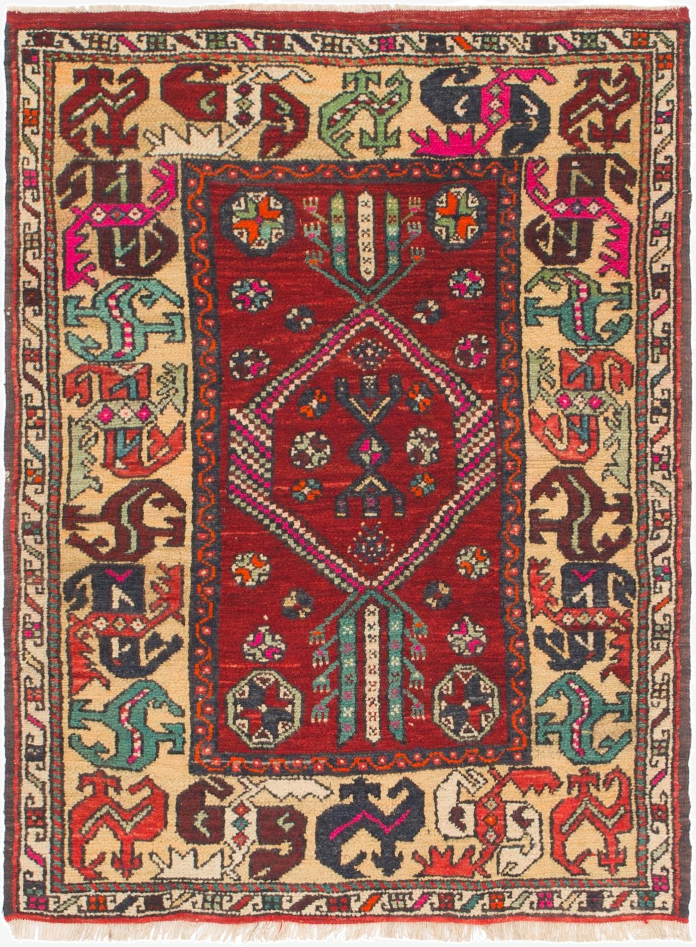  3' 8 x 5' 6  Hand Knotted Anatolian Wool Rug