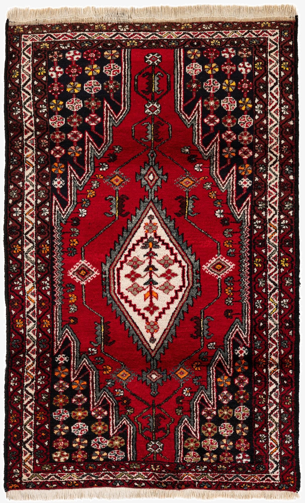  4' 1 x 6' 5  Hand Knotted Anatolian Oriental Wool Rug