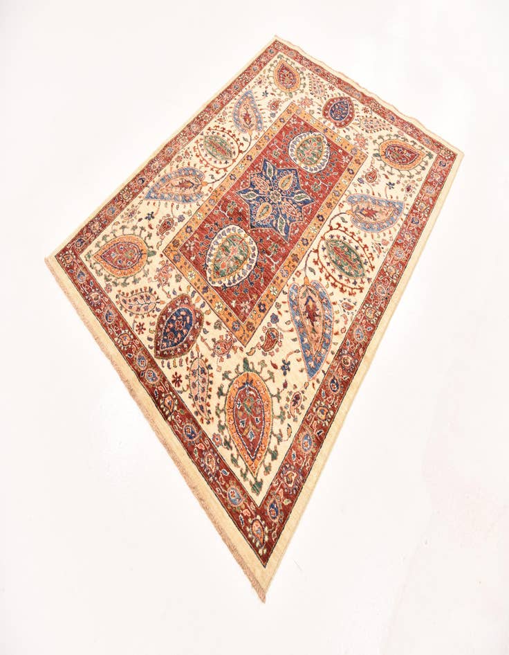 Detail image of  5' 1 x 6' 7  Hand Knotted Ariana Ziegler Rug