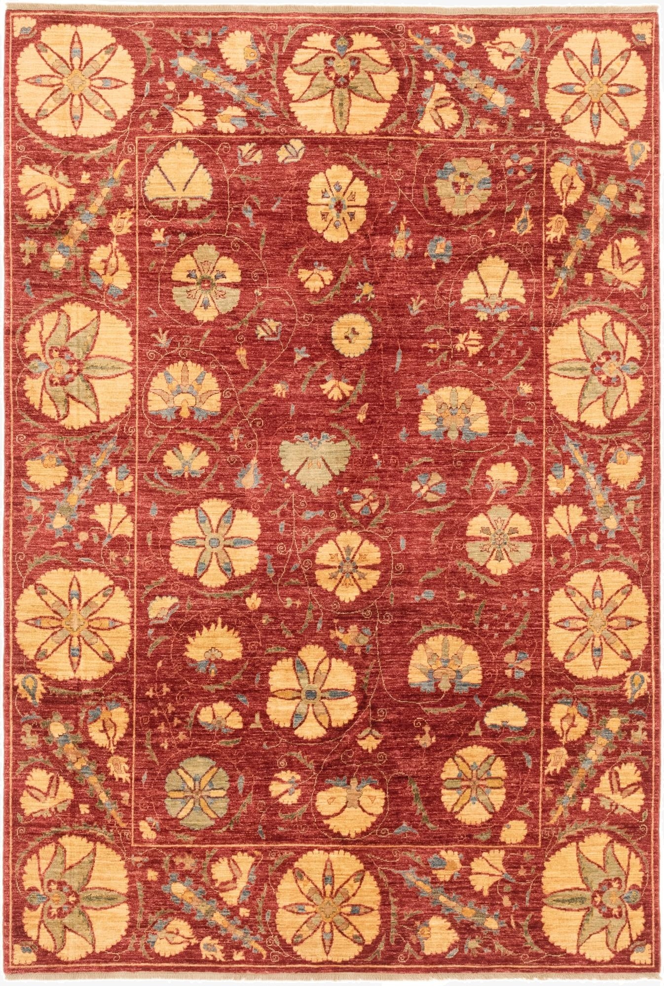  5' 6 x 8' 4  Hand Knotted Ariana Ziegler Oriental Rug