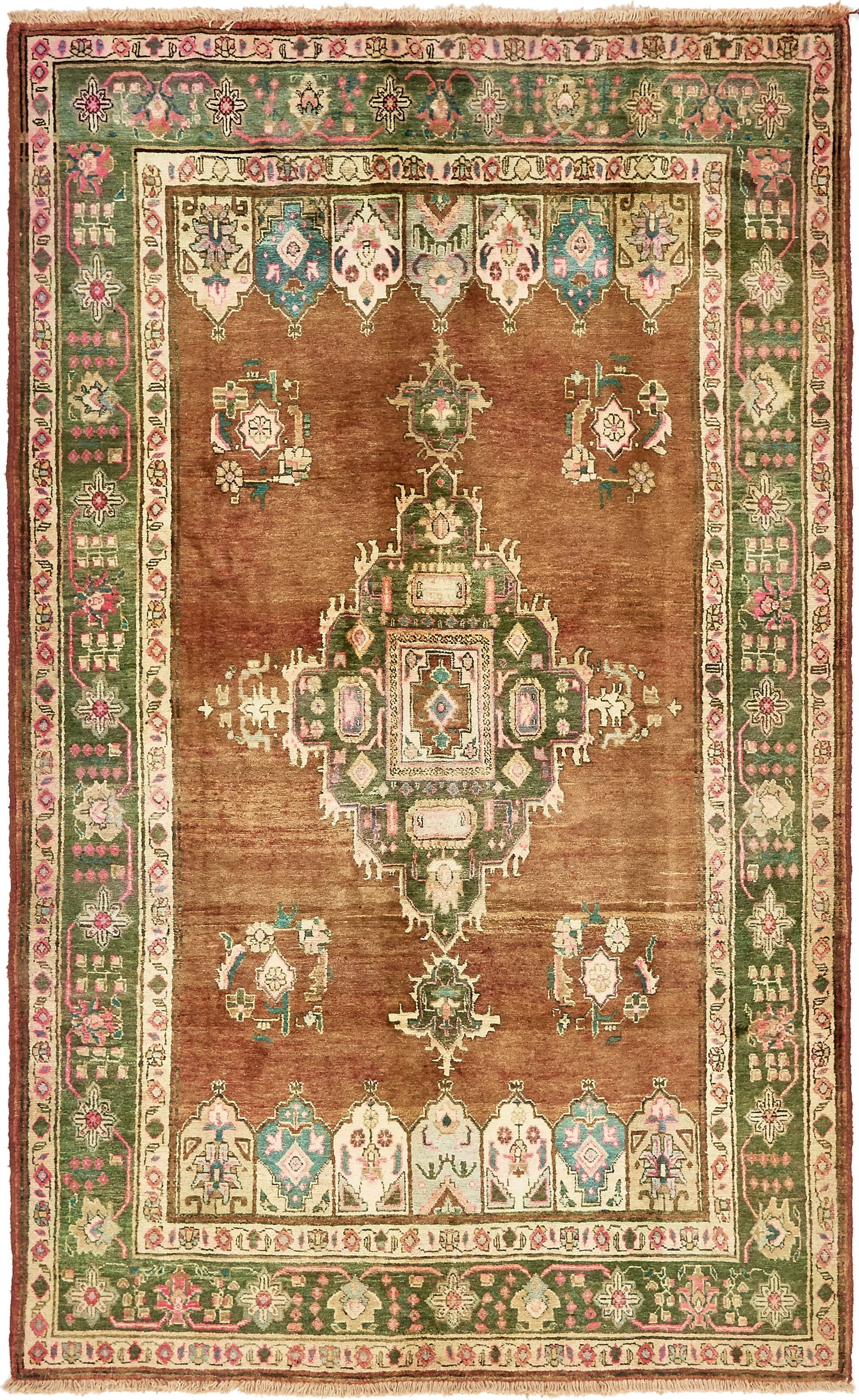  6' 7 x 10' 7  Hand Knotted Bakhtiar Persian Wool Rug