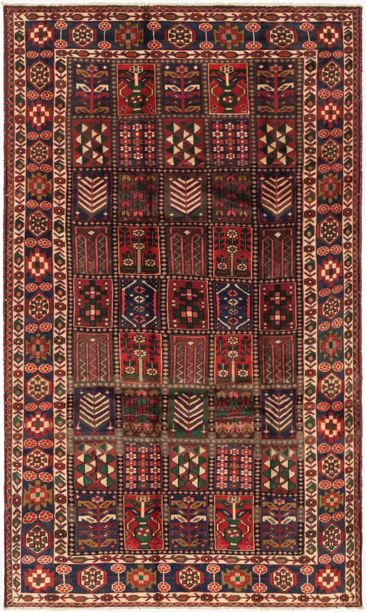  5' 11 x 10'  Hand Knotted Bakhtiar Persian Wool Rug
