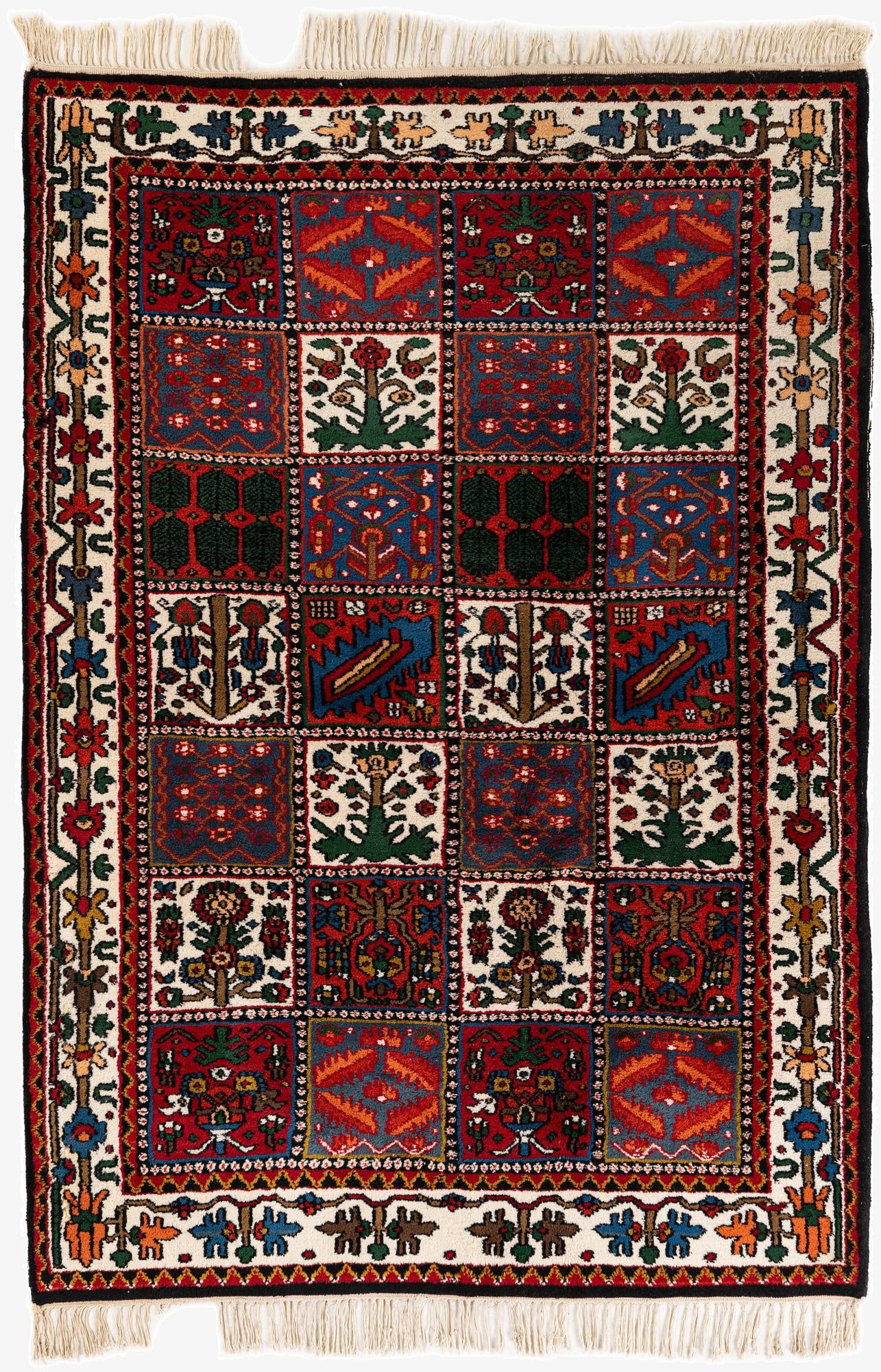 4' 6 x 6' 7  Hand Knotted Bakhtiar Wool Rug