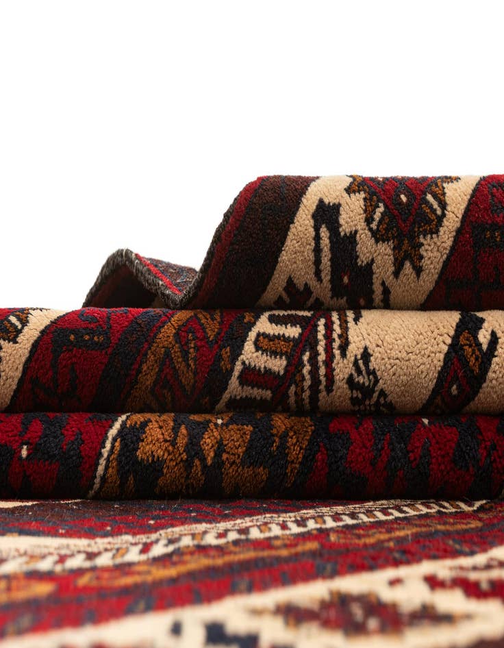 Detail image of  4' 2 x 7' 4  Hand Knotted Balouch Wool Rug