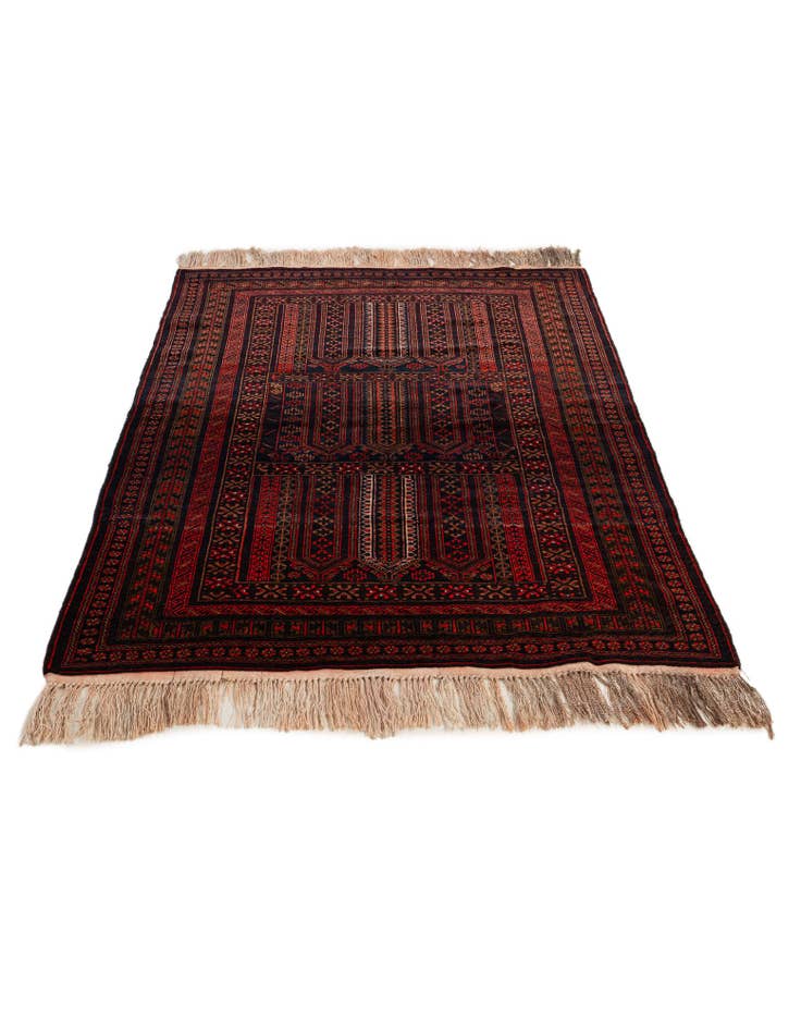 Detail image of  4' 3 x 6' 8  Hand Knotted Balouch Persian Wool Rug