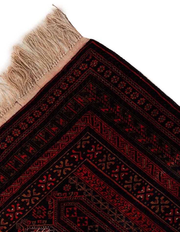 Detail image of  4' 3 x 6' 8  Hand Knotted Balouch Persian Wool Rug