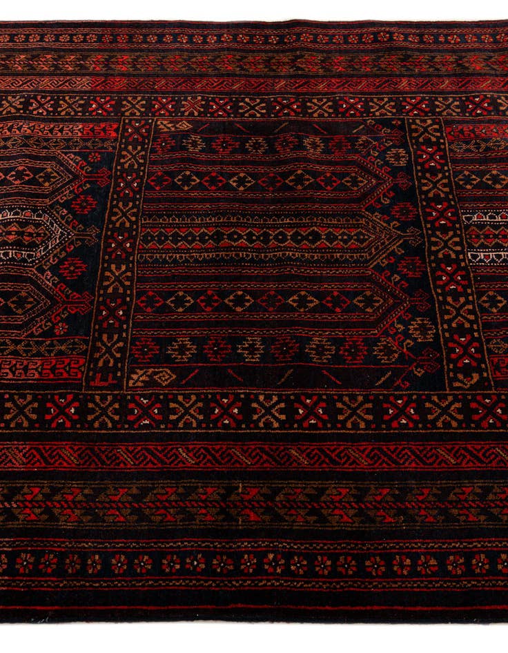 Detail image of  4' 3 x 6' 8  Hand Knotted Balouch Persian Wool Rug