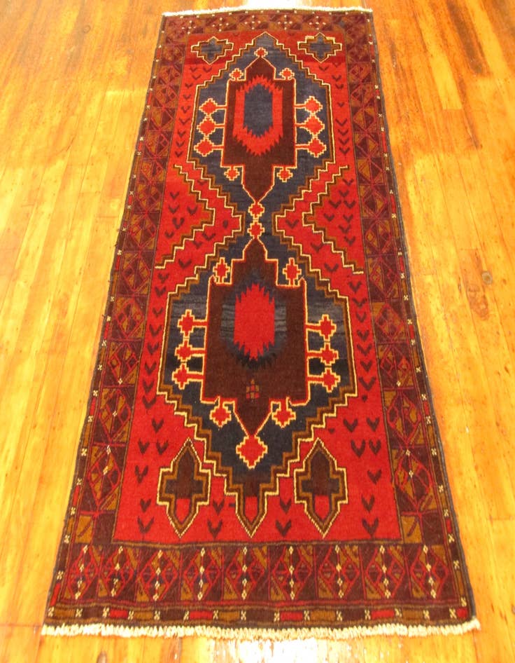 Detail image of  3' 7 x 6'  Hand Knotted Balouch Persian Wool Rug