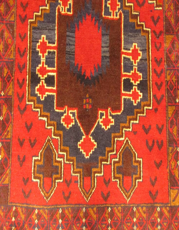 Detail image of  3' 7 x 6'  Hand Knotted Balouch Persian Wool Rug