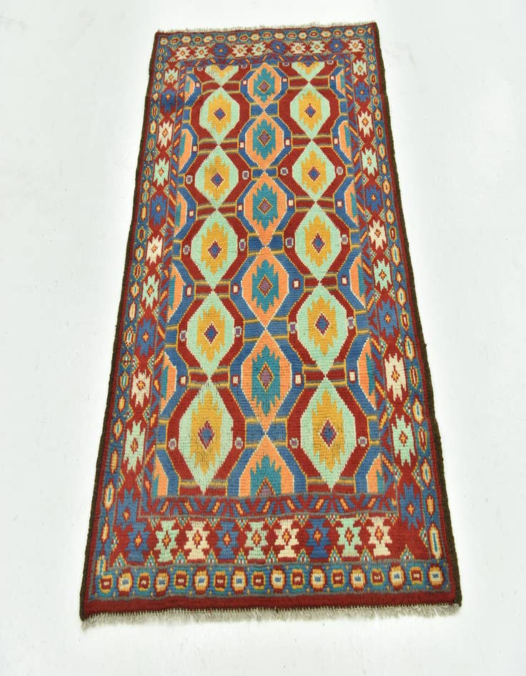 Detail image of  3' 4 x 4' 10  Hand Knotted Balouch Rug