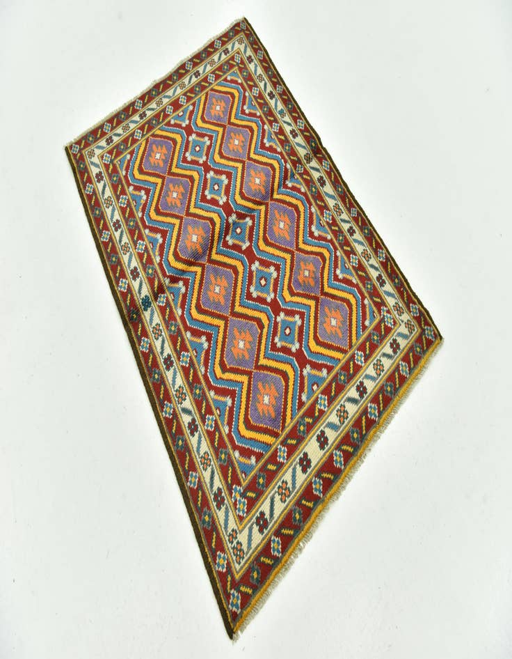 Detail image of  3' 4 x 4' 7  Hand Knotted Balouch Rug