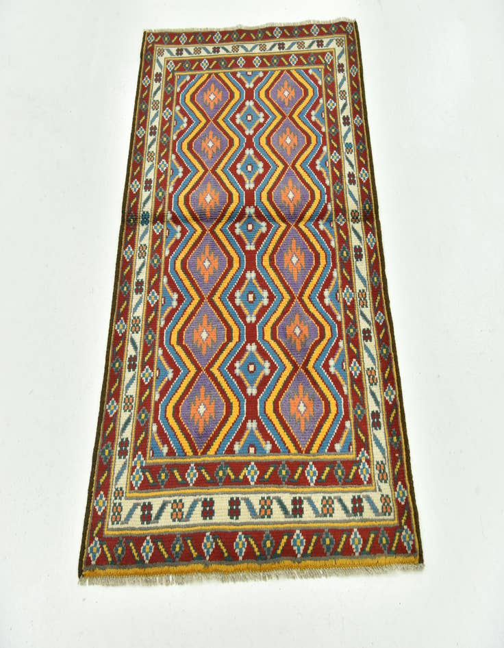 Detail image of  3' 4 x 4' 7  Hand Knotted Balouch Rug