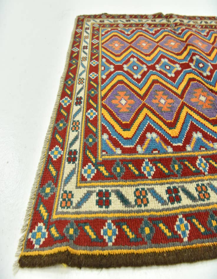 Detail image of  3' 4 x 4' 7  Hand Knotted Balouch Rug