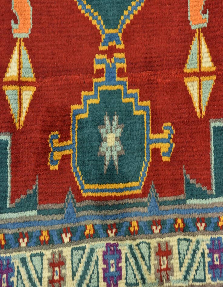 Detail image of  3' 5 x 5'  Hand Knotted Balouch Rug