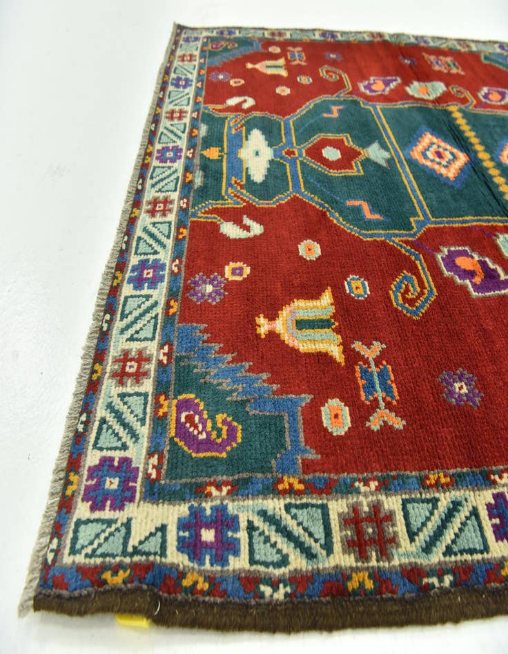 Detail image of  3' 5 x 5'  Hand Knotted Balouch Rug