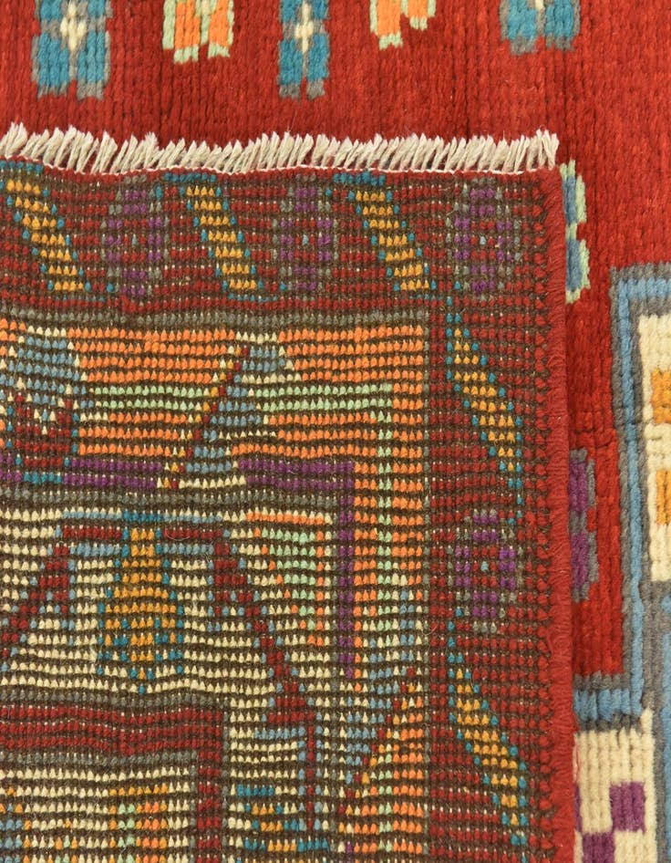 Detail image of  5' 8 x 8'  Hand Knotted Balouch Rug