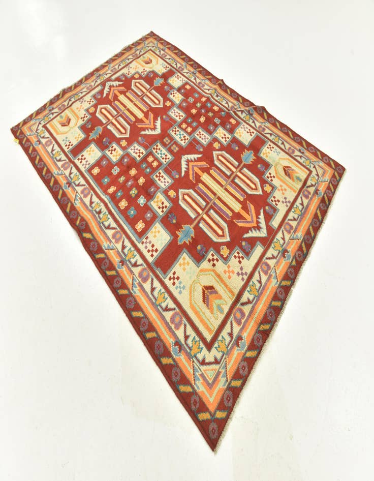 Detail image of  5' 8 x 8'  Hand Knotted Balouch Rug