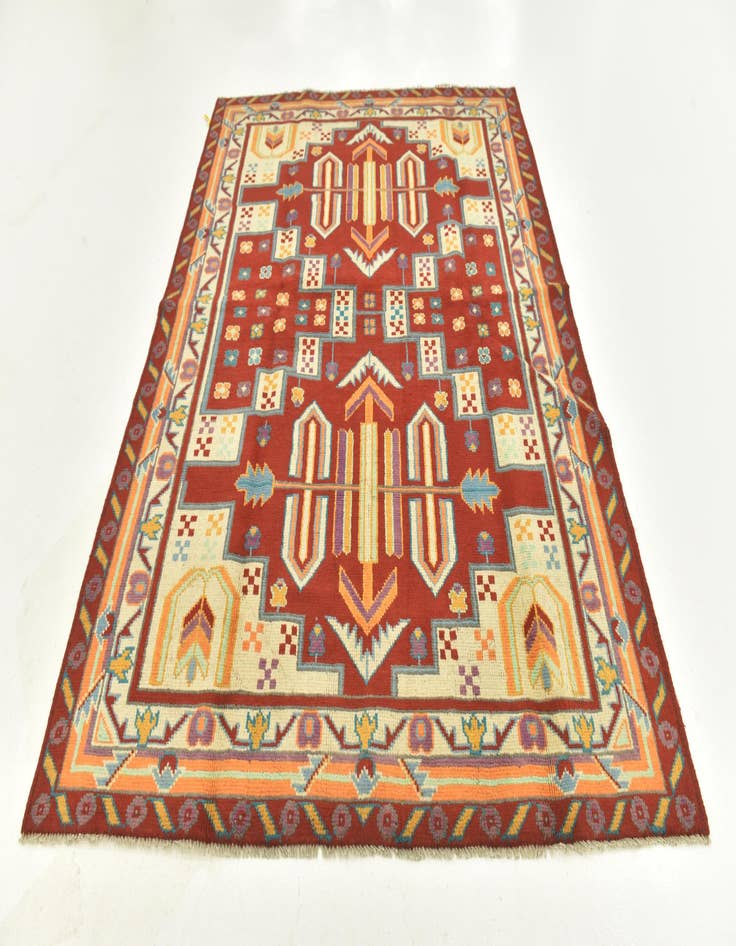 Detail image of  5' 8 x 8'  Hand Knotted Balouch Rug