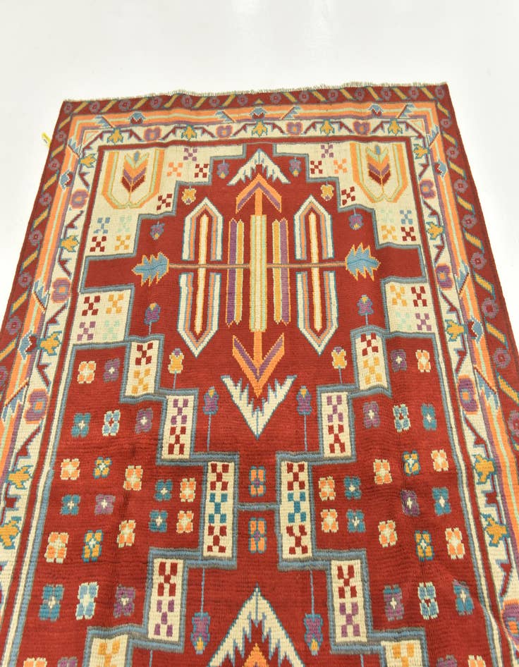 Detail image of  5' 8 x 8'  Hand Knotted Balouch Rug