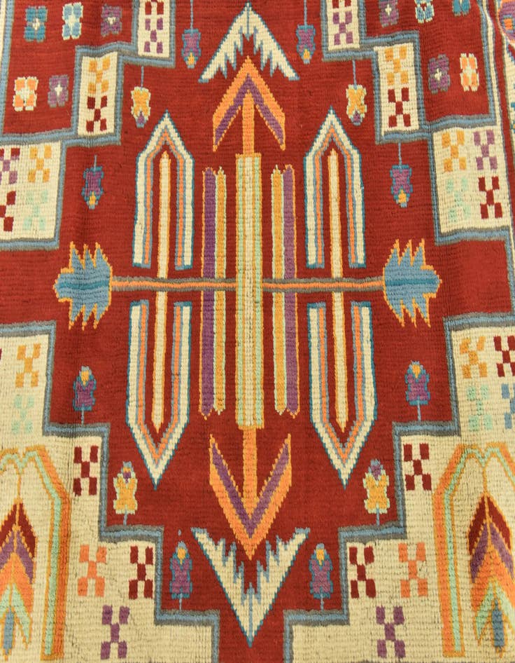 Detail image of  5' 8 x 8'  Hand Knotted Balouch Rug