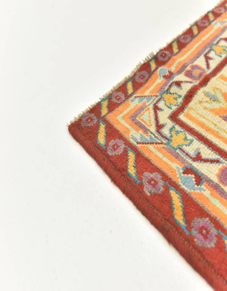 Detail image of  5' 8 x 8'  Hand Knotted Balouch Rug