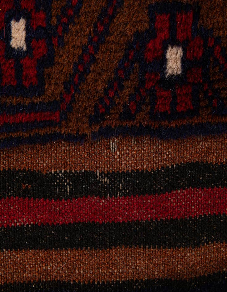 Detail image of  2' 9 x 4' 8  Hand Knotted Balouch Persian Wool Rug