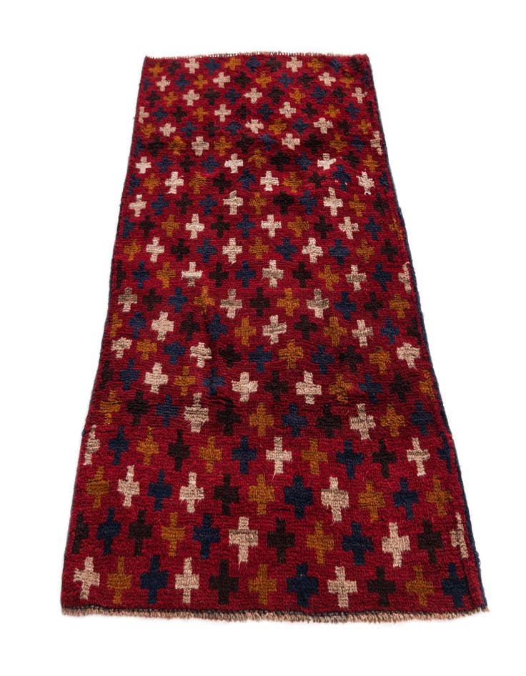 Detail image of  2' 10 x 4' 6  Hand Knotted Balouch Persian Wool Rug