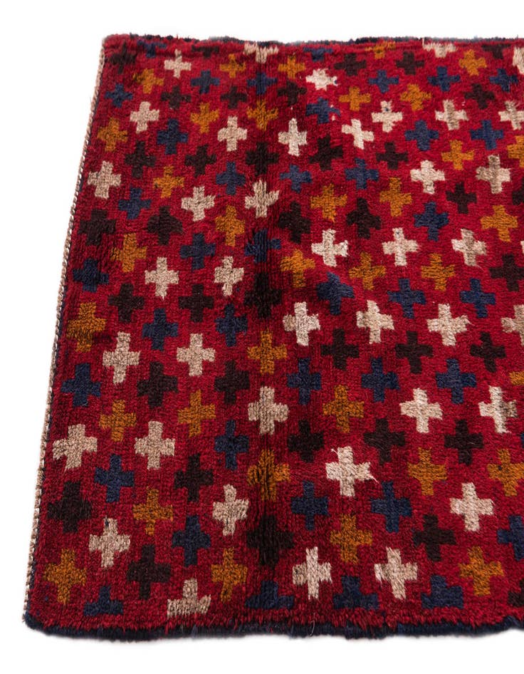 Detail image of  2' 10 x 4' 6  Hand Knotted Balouch Persian Wool Rug