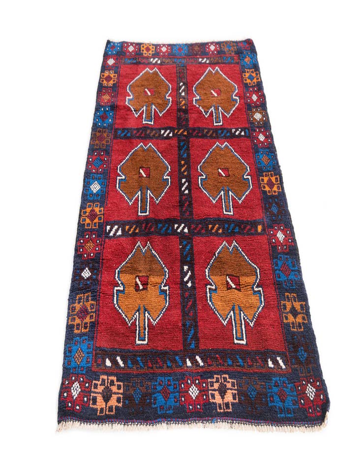 Detail image of  2' 10 x 4' 5  Hand Knotted Balouch Persian Wool Rug