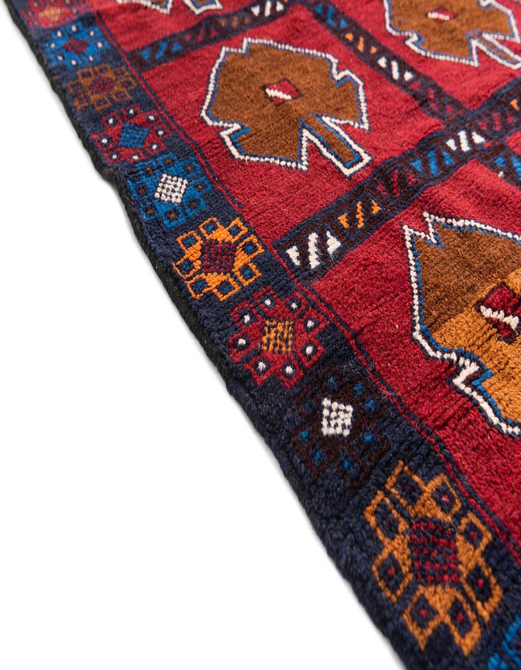 Detail image of  2' 10 x 4' 5  Hand Knotted Balouch Persian Wool Rug