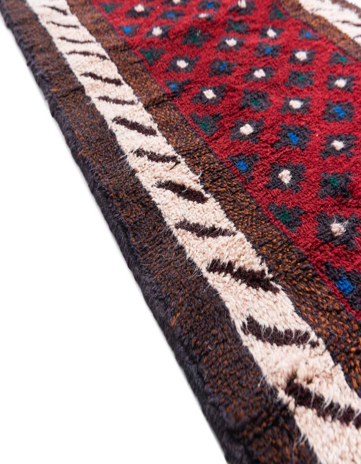 Detail image of  2' 9 x 4' 7  Hand Knotted Balouch Persian Wool Rug