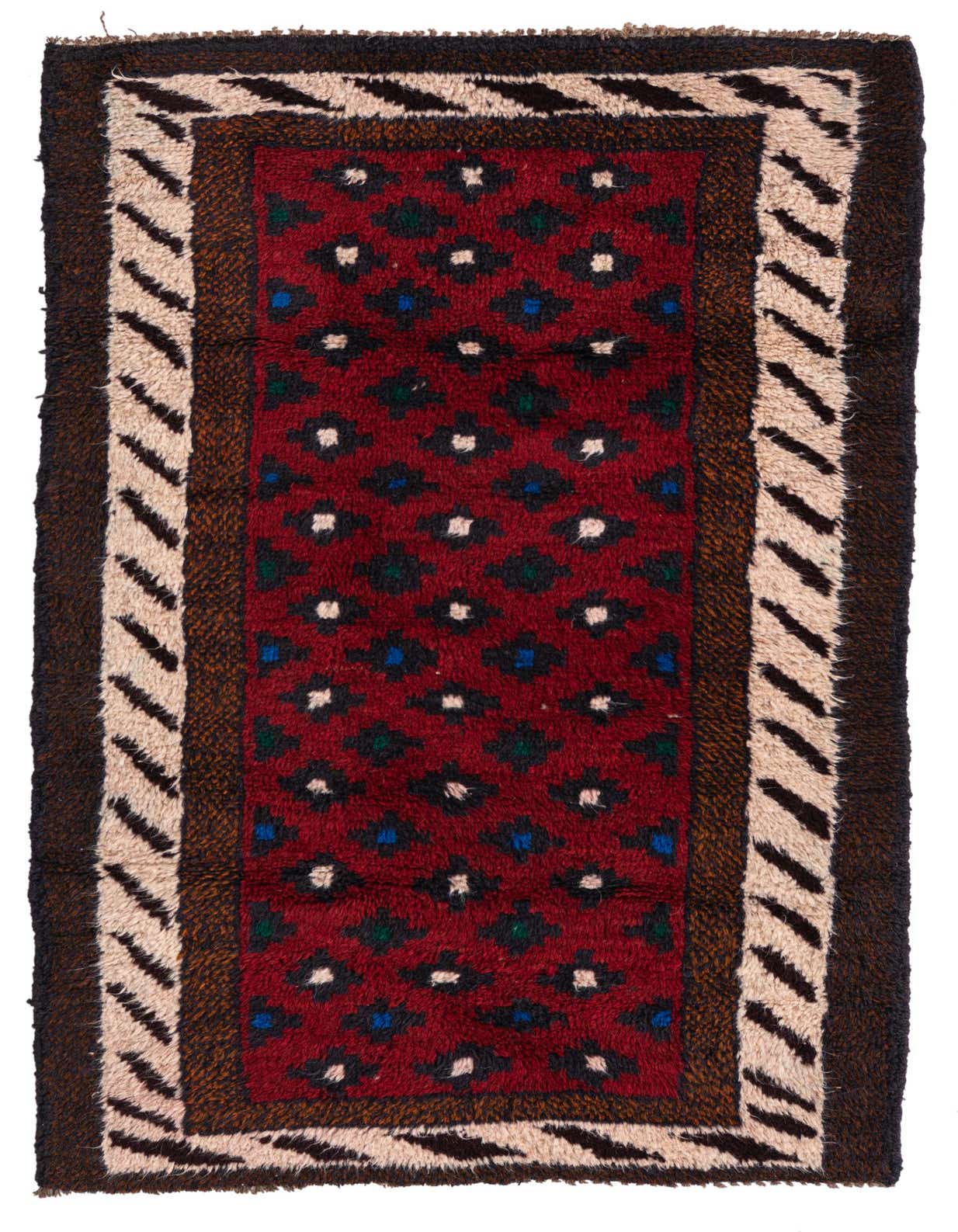 Primary image  2' 9 x 4' 7  Hand Knotted Balouch Persian Wool Rug