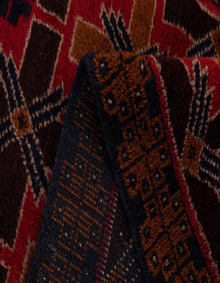 Detail image of  2' 10 x 4' 9  Hand Knotted Balouch Wool Rug