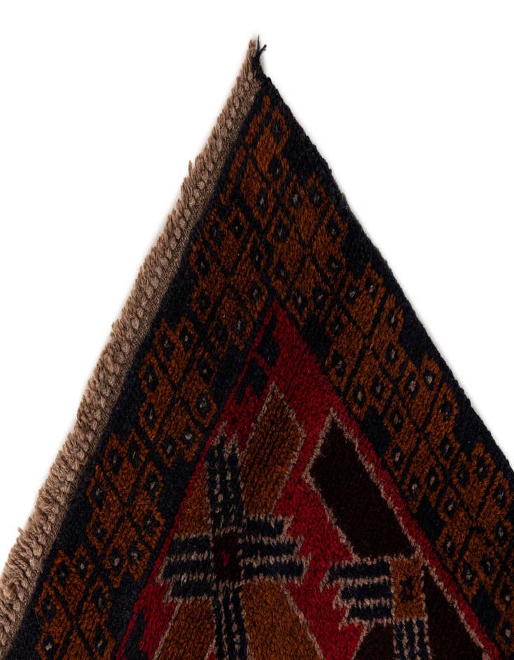 Detail image of  2' 10 x 4' 9  Hand Knotted Balouch Wool Rug