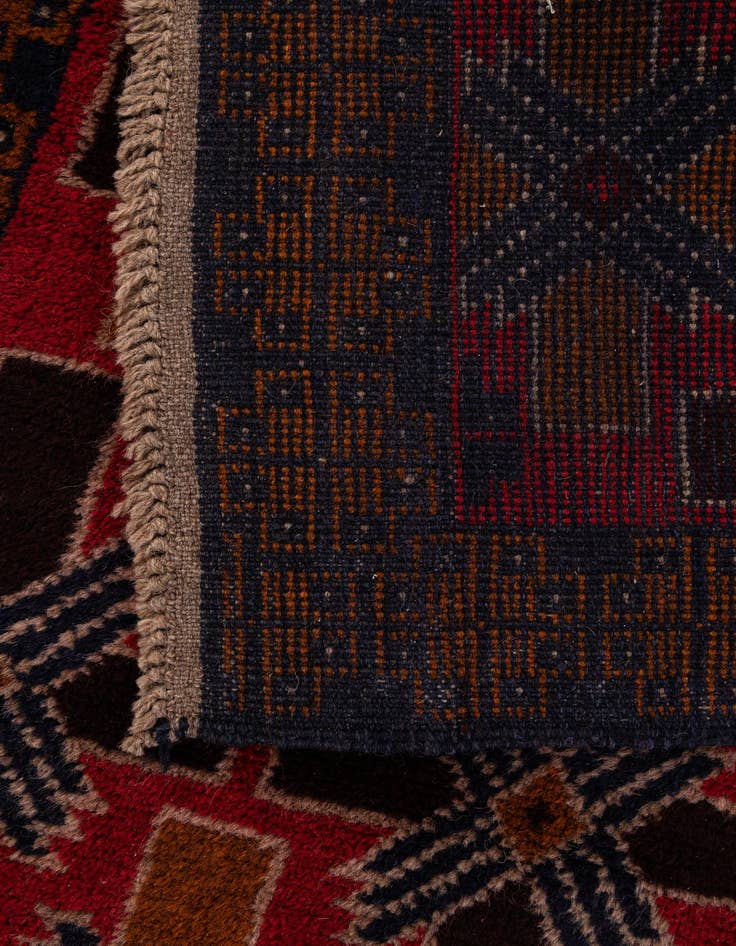 Detail image of  2' 10 x 4' 9  Hand Knotted Balouch Wool Rug