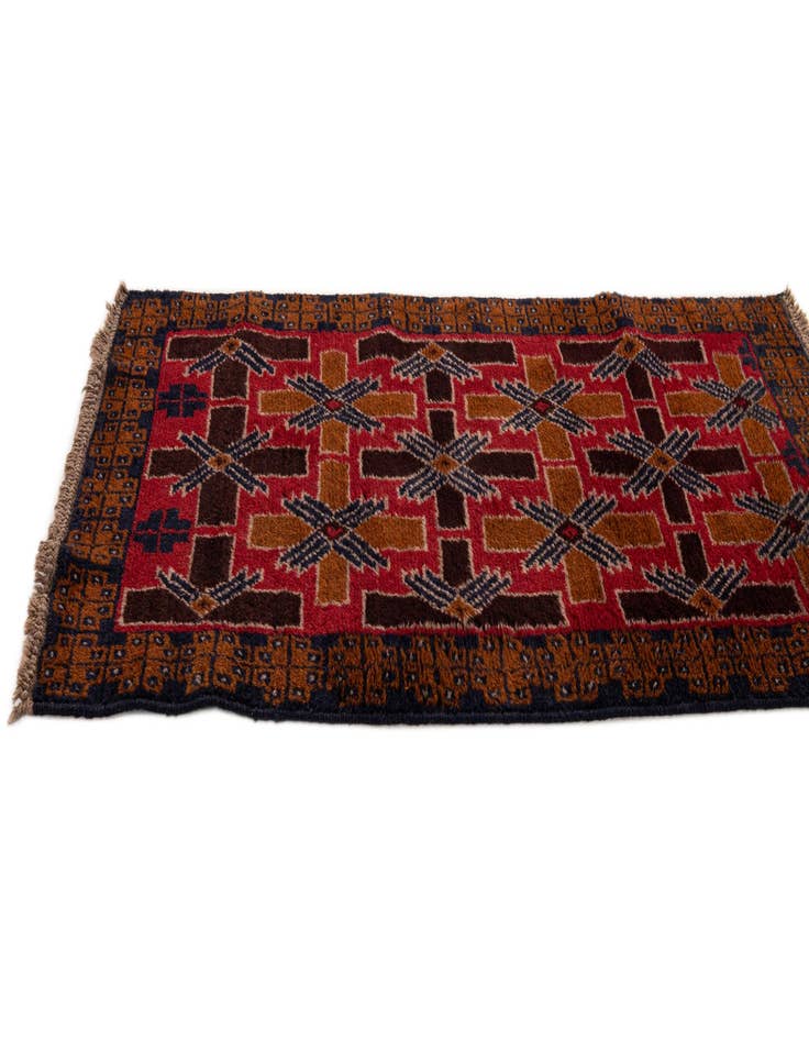 Detail image of  2' 10 x 4' 9  Hand Knotted Balouch Wool Rug