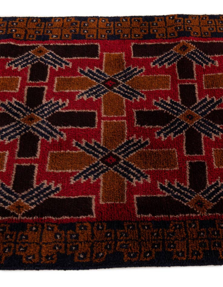 Detail image of  2' 10 x 4' 9  Hand Knotted Balouch Wool Rug