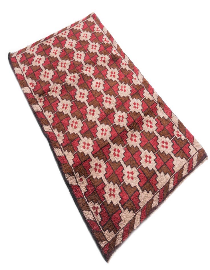 Detail image of  2' 9 x 4' 8  Hand Knotted Balouch Persian Wool Rug