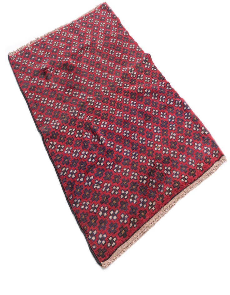 Detail image of  3' x 4' 7  Hand Knotted Balouch Persian Wool Rug