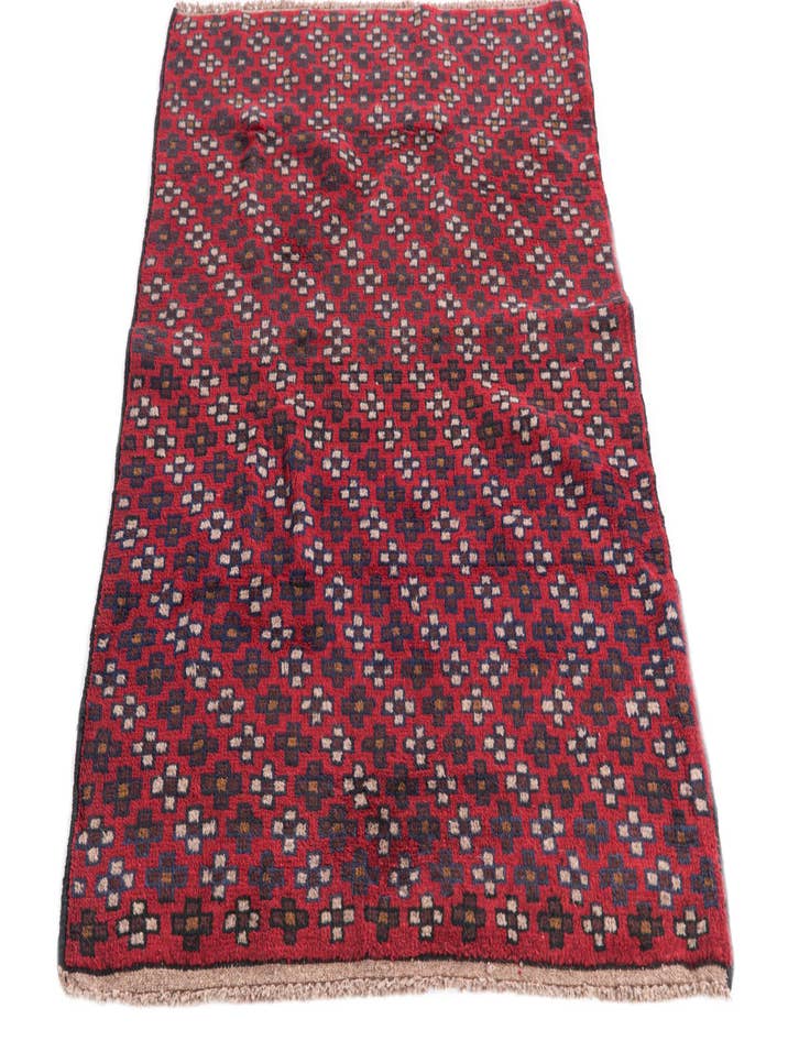 Detail image of  3' x 4' 7  Hand Knotted Balouch Persian Wool Rug