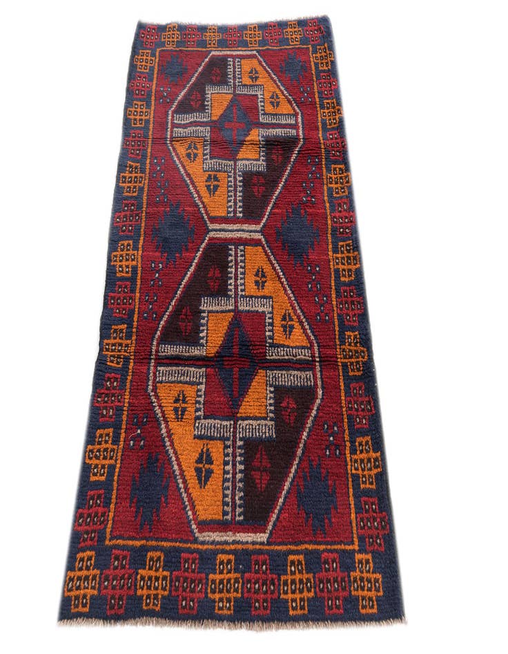 Detail image of  2' 10 x 4' 10  Hand Knotted Balouch Persian Wool Rug