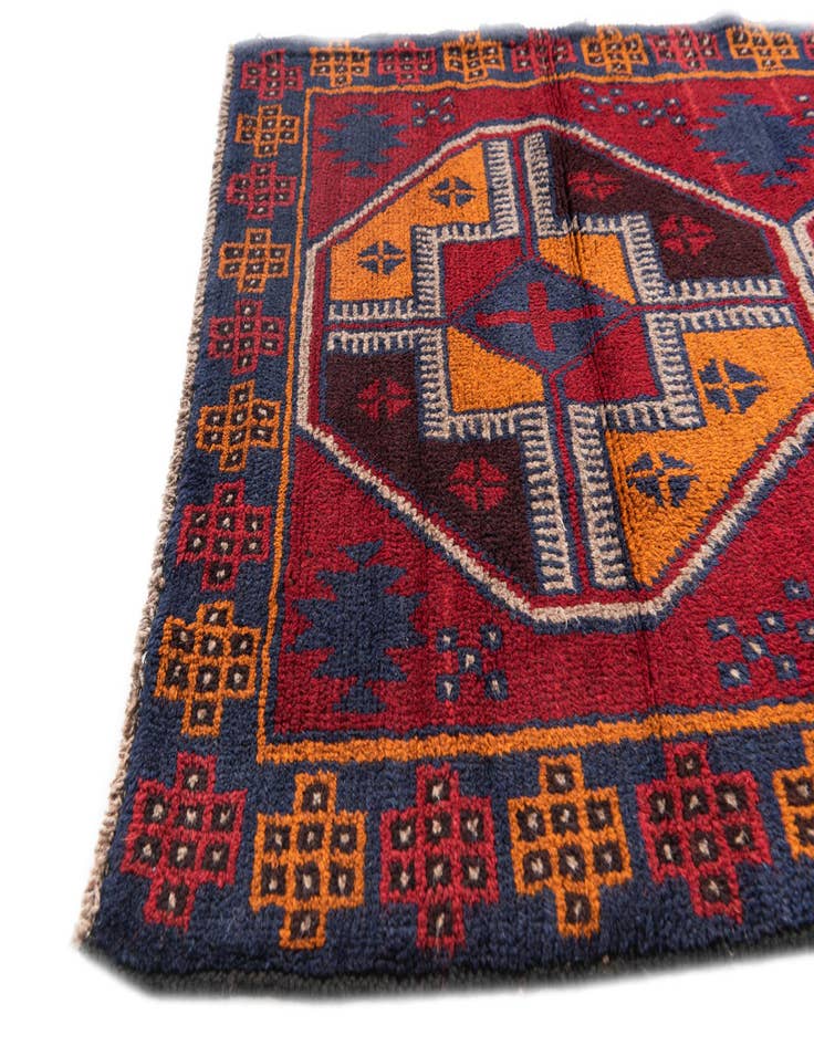 Detail image of  2' 10 x 4' 10  Hand Knotted Balouch Persian Wool Rug