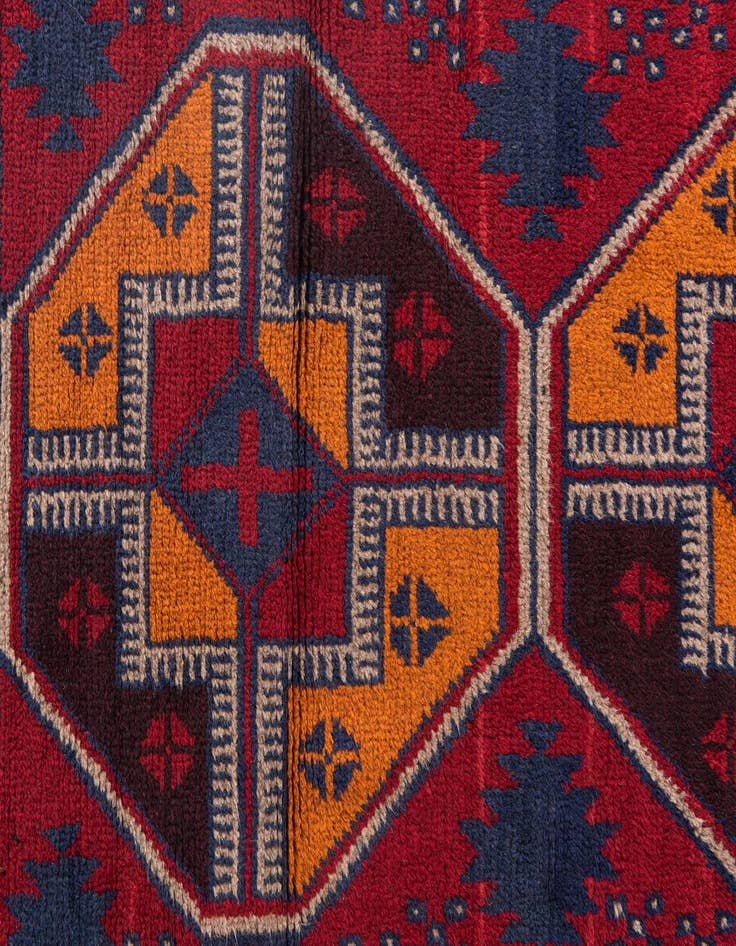 Detail image of  2' 10 x 4' 10  Hand Knotted Balouch Persian Wool Rug