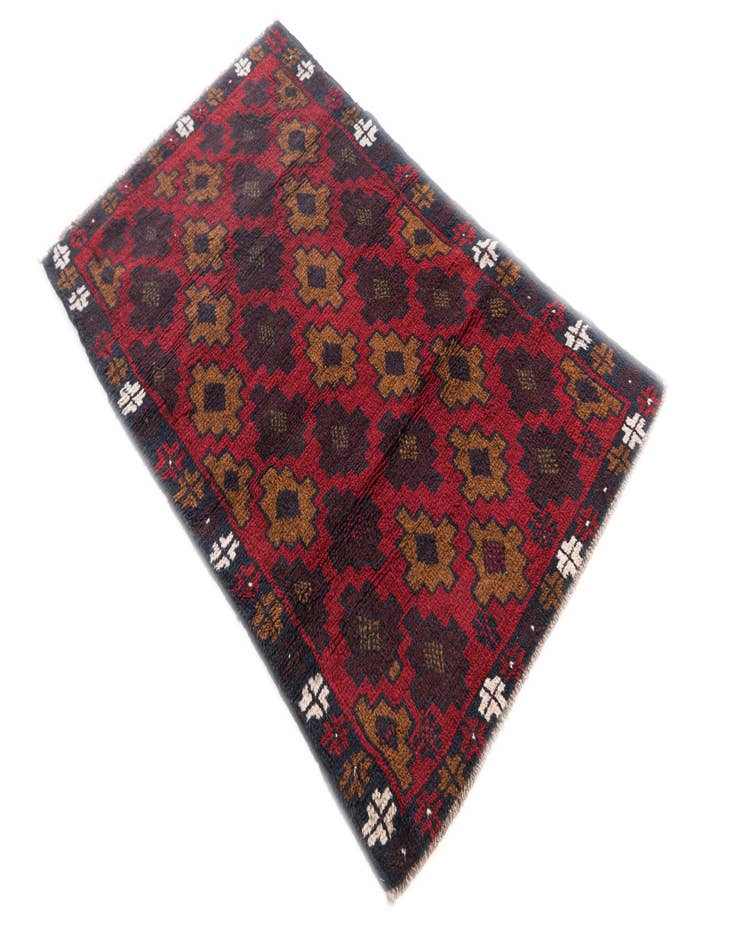 Detail image of  2' 9 x 4' 7  Hand Knotted Balouch Persian Wool Rug