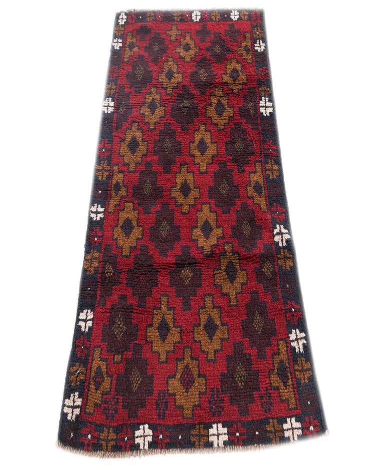 Detail image of  2' 9 x 4' 7  Hand Knotted Balouch Persian Wool Rug