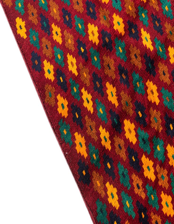 Detail image of  4' x 5' 9  Hand Knotted Balouch Wool Rug